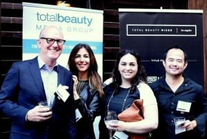 Love our Total Beauty co-sponsors - Ron Chavers (Cosmetix West), Laura Embry (COSPACK America Corp.), Lisa Sykes (Cosmetix West), and David Hou (COSPACK America Corp).