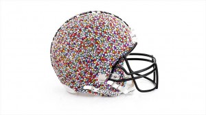 NFL helmet designed by Alice + Olivia